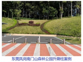 東莞鳳崗南門山森林公園升降柱現(xiàn)場案例